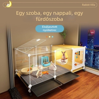 Műanyag nyúlketrec toalettel, cwlong-262, importált, beltéri használatra