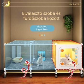 Műanyag nyúlketrec toalettel, cwlong-262, importált, beltéri használatra