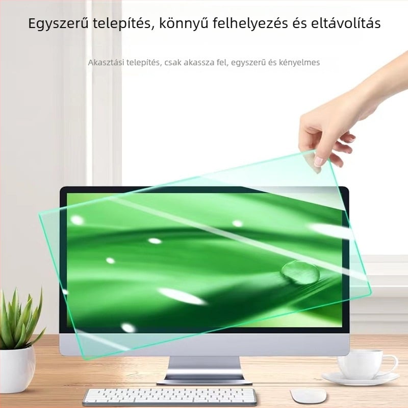 Függeszthető kékfényvédő kijelző az asztali és noteszgép monitorokhoz, háromrétegű magas áteresztőképességű film, lézeres megmunkálás
