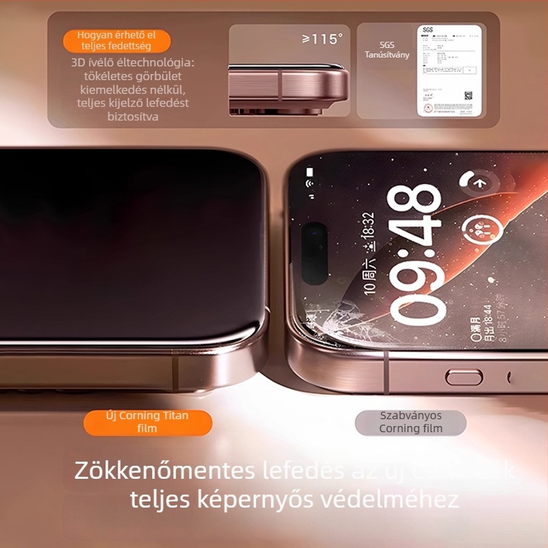 HBQ edzett üveg előlapi kijelzővédő iPhone 14 Pro Maxhoz – anti-reflex, előlap védelem