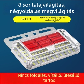 24V LED vízálló nyolcsoros oldalsó lámpa nehéz teherautókhoz és utánfutókhoz, oldalsó világítás, tolató fény, nagy fényerő
