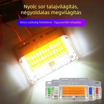 24V LED vízálló nyolcsoros oldalsó lámpa nehéz teherautókhoz és utánfutókhoz, oldalsó világítás, tolató fény, nagy fényerő