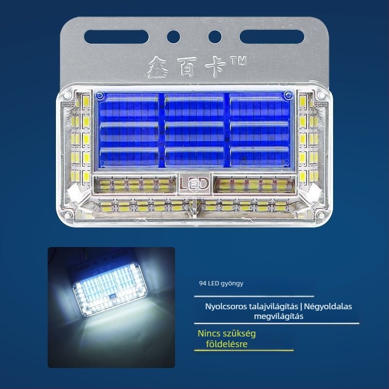 24V LED vízálló nyolcsoros oldalsó lámpa nehéz teherautókhoz és utánfutókhoz, oldalsó világítás, tolató fény, nagy fényerő
