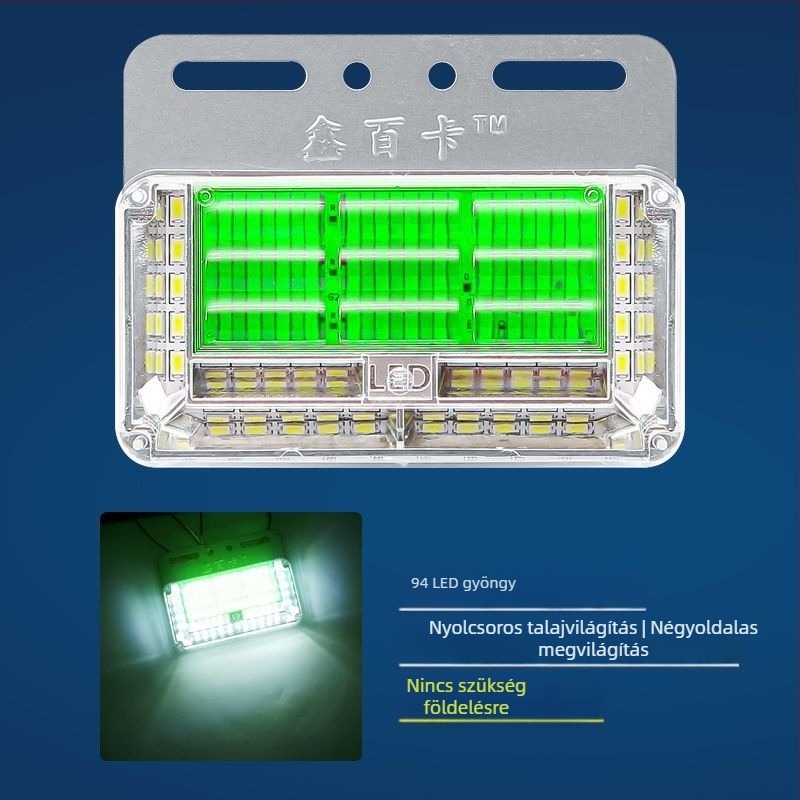 24V LED vízálló nyolcsoros oldalsó lámpa nehéz teherautókhoz és utánfutókhoz, oldalsó világítás, tolató fény, nagy fényerő