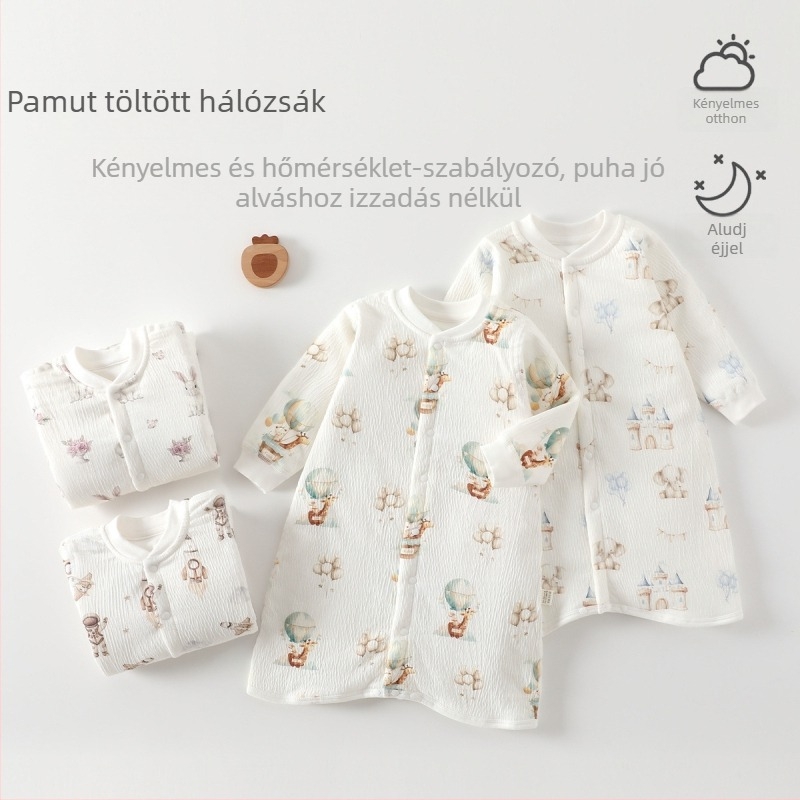 Baba hálózsák karton mintás, külső és bélés 100% pamut, töltet poliészter, vastag kialakítás