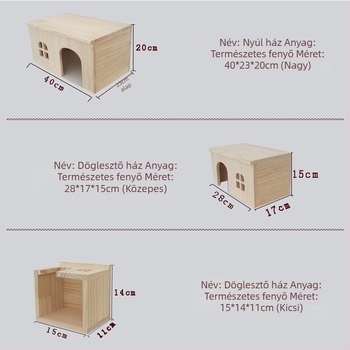 Fa kisállatház kisállatok számára: hörcsögök, tengerimalacok, csincsillák, nyulak és sünök