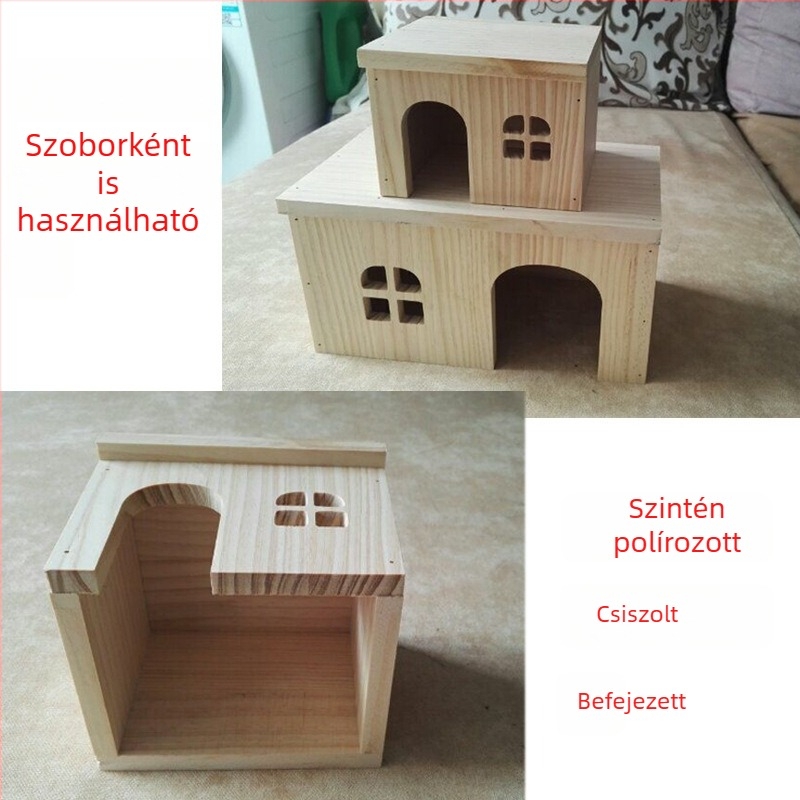 Fa kisállatház kisállatok számára: hörcsögök, tengerimalacok, csincsillák, nyulak és sünök