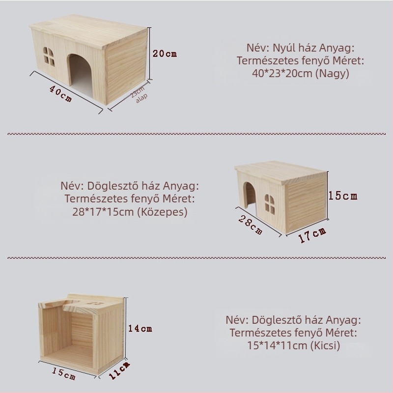 Fa kisállatház kisállatok számára: hörcsögök, tengerimalacok, csincsillák, nyulak és sünök