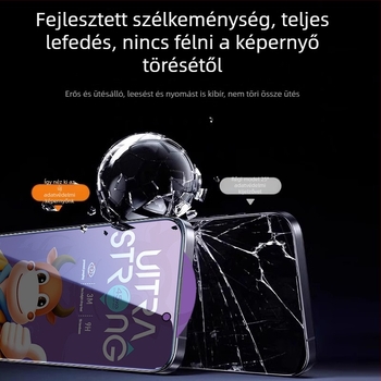 iPhone 16 Pro Maxhoz tervezett edzett üveg kijelzővédő, anti‑nyomó él, 25° elektroplatinált felület, magánéletvédelmi és ütésálló védelem