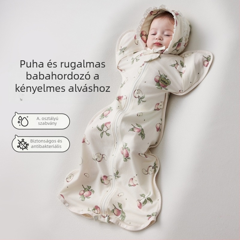 Cocoon stílusú baba alvózsák, újszülötteknek, őszi-téli, 80 cm, pamut