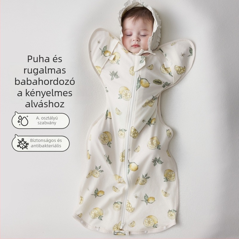 Cocoon stílusú baba alvózsák, újszülötteknek, őszi-téli, 80 cm, pamut