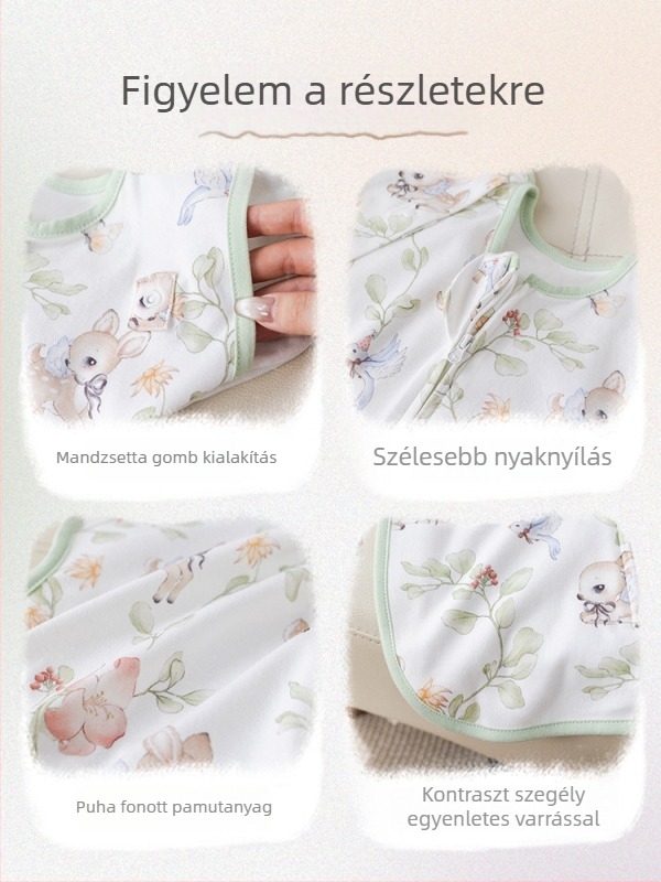 Újszülött alvózsák, cocoon-stílus, kötött pamut, puha és légáteresztő, négy évszakos