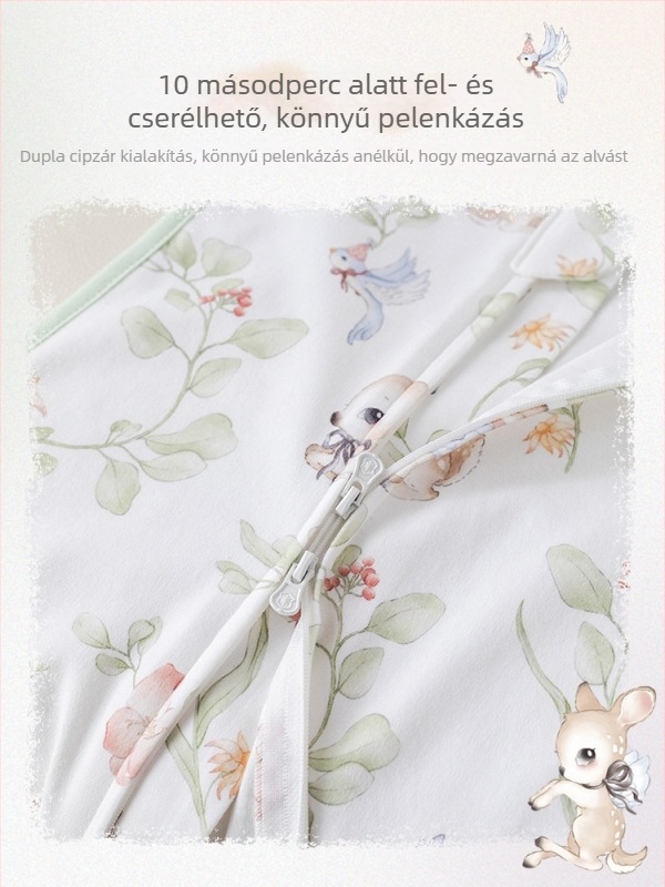 Újszülött alvózsák, cocoon-stílus, kötött pamut, puha és légáteresztő, négy évszakos
