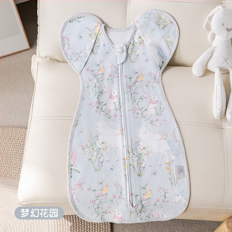 Újszülött alvózsák, cocoon-stílus, kötött pamut, puha és légáteresztő, négy évszakos