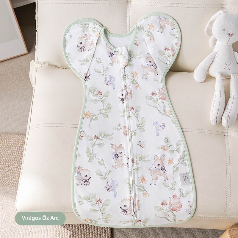 Újszülött alvózsák, cocoon-stílus, kötött pamut, puha és légáteresztő, négy évszakos