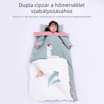 Gyerekeknek minden évszakos hálózsák mesés mintával, pamut belsővel, kivehető ujjak, antibakteriális, hőmérséklet-szabályozó, 3–8 éveseknek