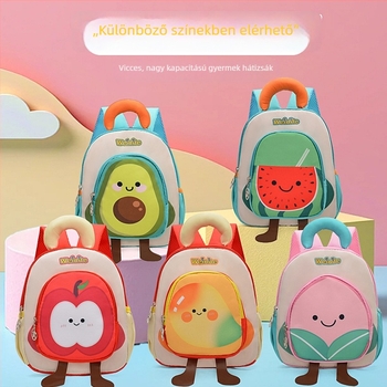 Hátizsák gyerekeknek gyümölcs mintával, lélegző nejlonból, uniszex, könnyű