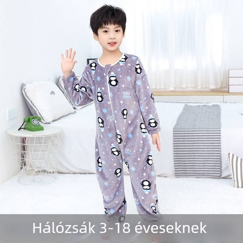 Gyerekek téli alvózsák korall fleece bélésével és poliészter töltéssel