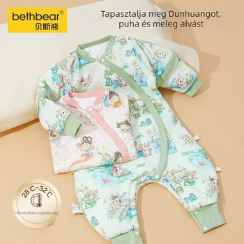 Gyermekek téli tömött hálózsák szétválasztott lábakkal, vastag, 100% pamut, antibakteriális