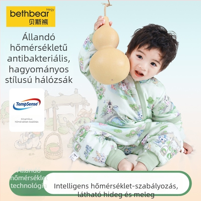 Gyermekek téli tömött hálózsák szétválasztott lábakkal, vastag, 100% pamut, antibakteriális