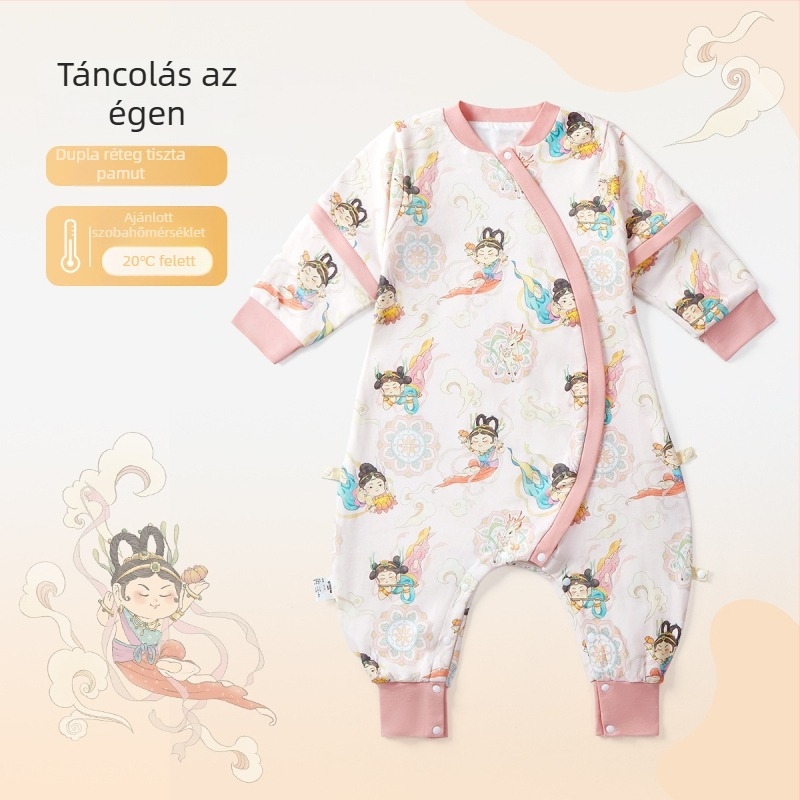 Gyermekek téli tömött hálózsák szétválasztott lábakkal, vastag, 100% pamut, antibakteriális