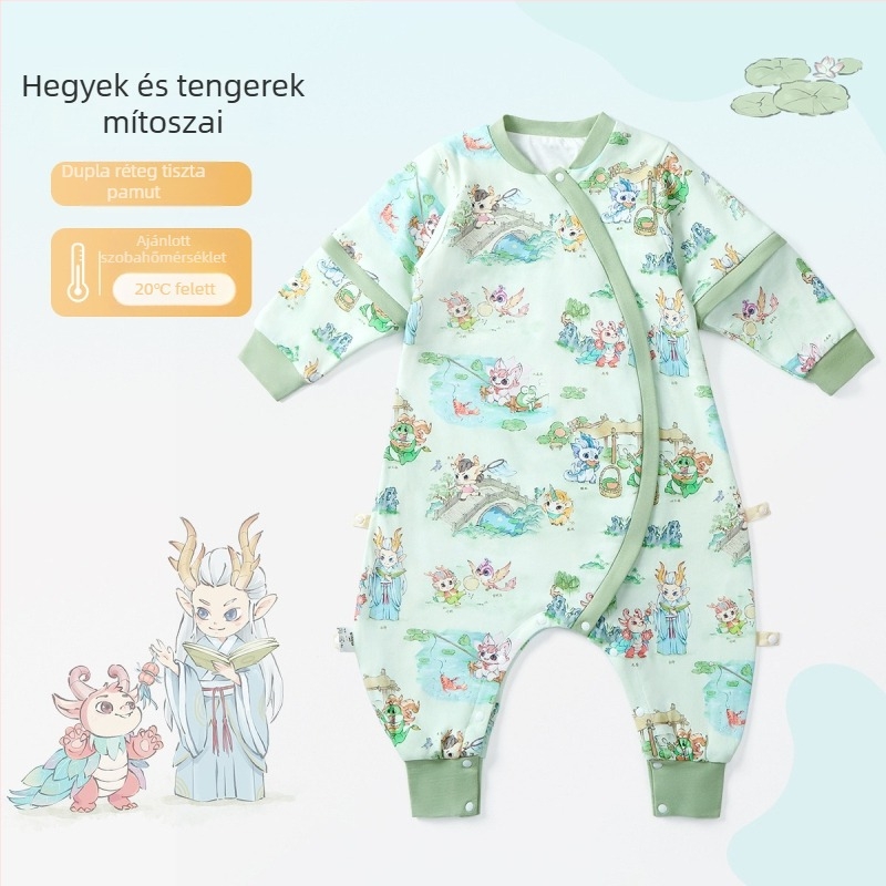 Gyermekek téli tömött hálózsák szétválasztott lábakkal, vastag, 100% pamut, antibakteriális