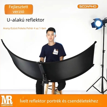 U-alakú ívelt reflexiós tábla portré- és still life fotózáshoz, anyaga fém és vászon, termékkód B5312
