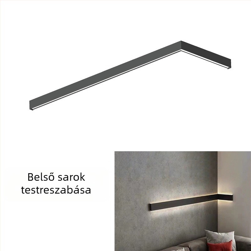 Fali LED lámpa lépcsőházhoz és folyosóhoz – dekoratív derékszögű LED-sávos lámpa, 111–240V