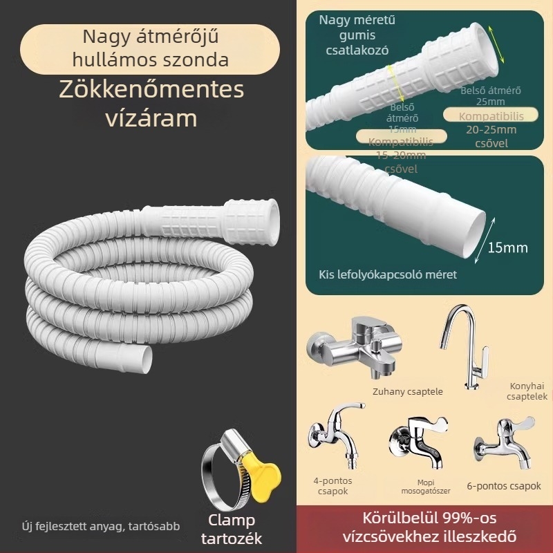 Csaptelep-hosszabbítócső univerzális interfésszel és zuhanycsatlakozóval, modell SLRG; anyag: polietilén; névleges nyomás: 1; felületre szerelhető; csatlakozó anyaga: műanyag