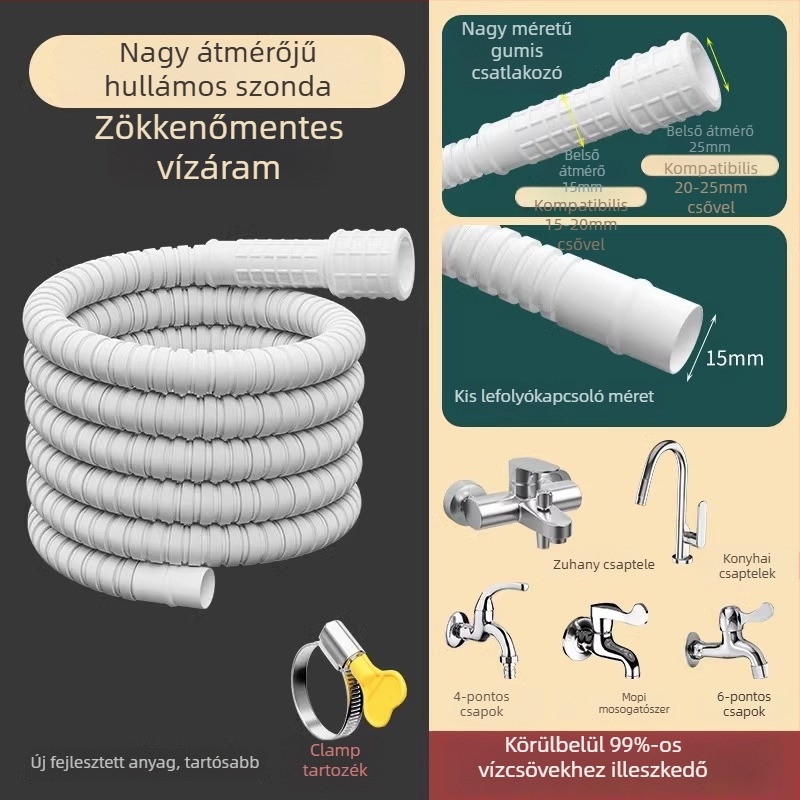 Csaptelep-hosszabbítócső univerzális interfésszel és zuhanycsatlakozóval, modell SLRG; anyag: polietilén; névleges nyomás: 1; felületre szerelhető; csatlakozó anyaga: műanyag
