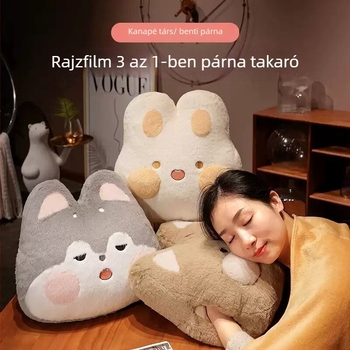 Ölelős párna–pléd, két az egyben beilleszthető karokkal; Chuxu 23120806, külső borítás fleece, töltet PP cotton, mintázat: aranyos állat