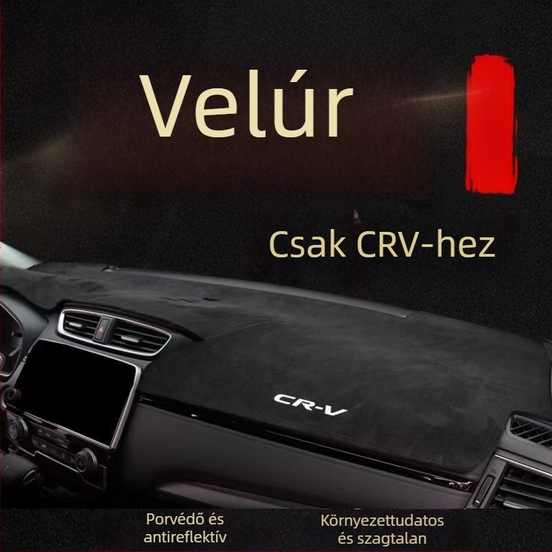 Velúr autó napsütésvédő matrac Honda CR-V-hez (2007–2023), középkonzol, fényvisszaverődés elleni és hőszigetelő párna