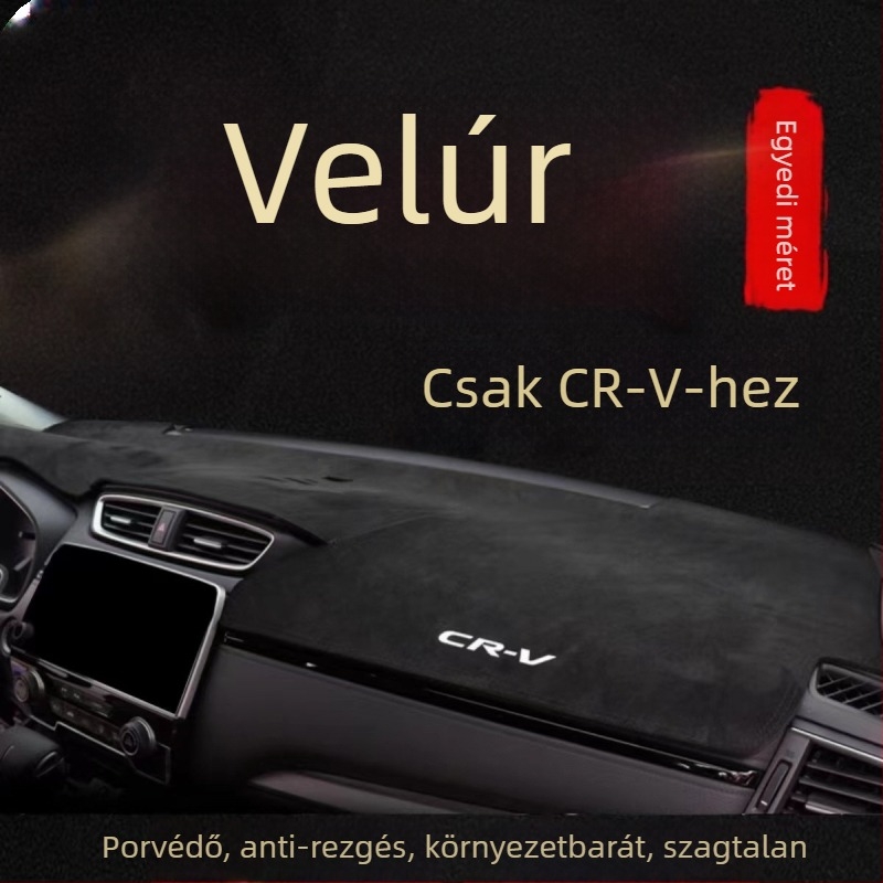 Velúr autó napsütésvédő matrac Honda CR-V-hez (2007–2023), középkonzol, fényvisszaverődés elleni és hőszigetelő párna