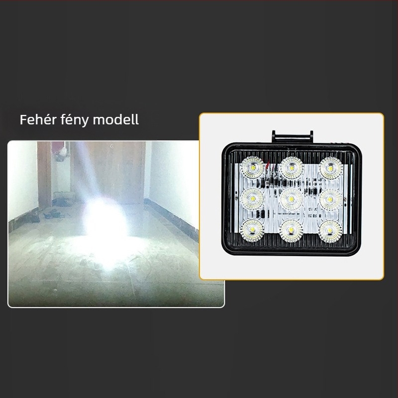 BS-9L LED villogó figyelmeztető fény teherautókhoz, hajókhoz és utánfutókhoz, 9 LED-del, 12-80V DC
