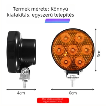 Kamion kör alakú LED munkalámpa - 7LED, 9-32V, 15W, 6000K