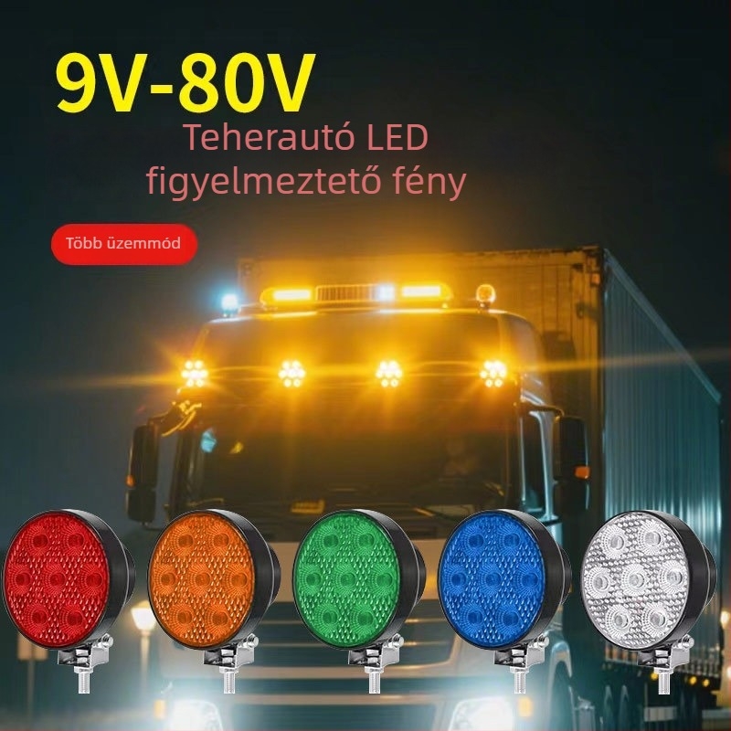 Kamion kör alakú LED munkalámpa - 7LED, 9-32V, 15W, 6000K