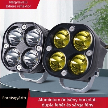 LED motorkerékpár spotlámpa négylevelű lóhere mintával, 18W, 12-80V, IP7, 50 000 óra élettartam