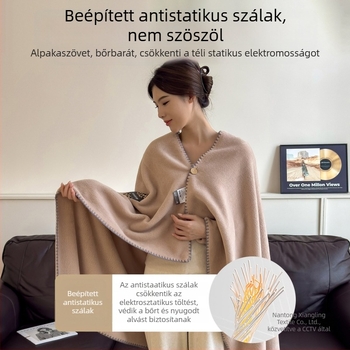 Alpaka gyapjú és pamut sál-pléd, 550 g, egyszínű minta, könnyed luxus stílus