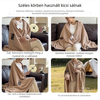 Alpaka gyapjú és pamut sál-pléd, 550 g, egyszínű minta, könnyed luxus stílus