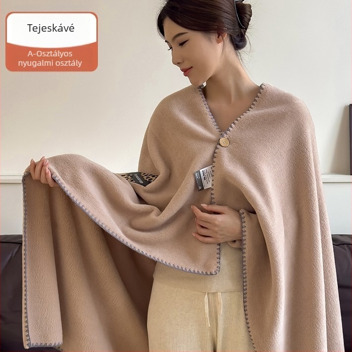 Alpaka gyapjú és pamut sál-pléd, 550 g, egyszínű minta, könnyed luxus stílus