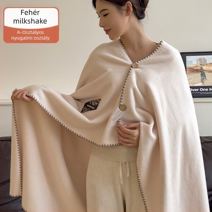 Alpaka gyapjú és pamut sál-pléd, 550 g, egyszínű minta, könnyed luxus stílus