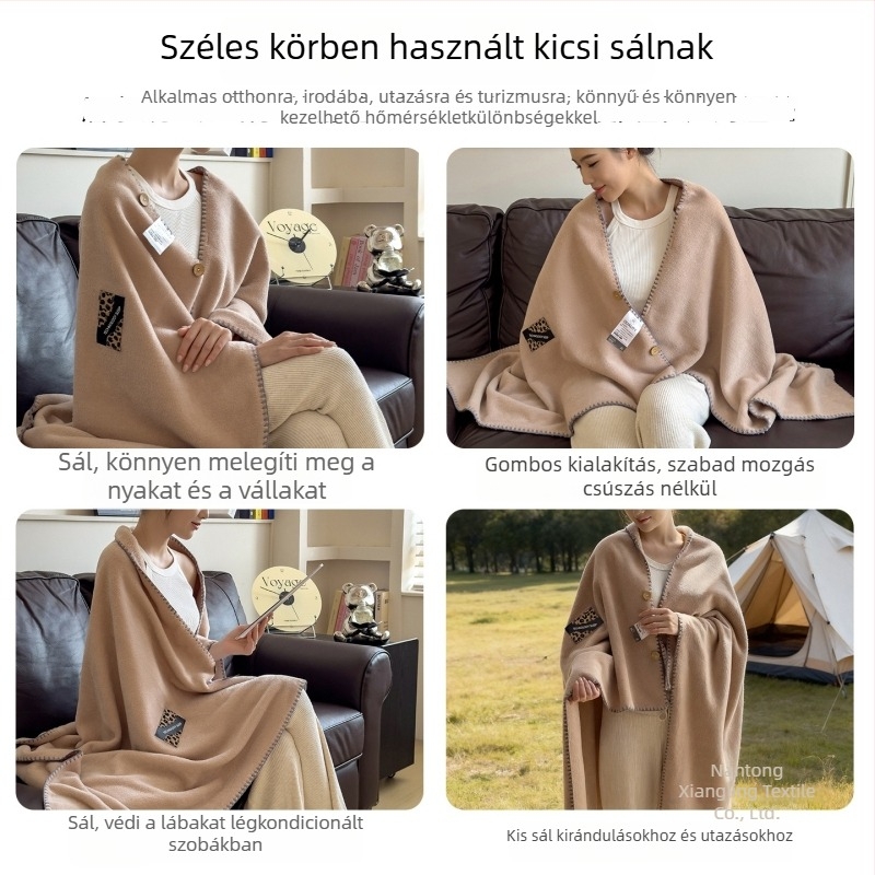 Alpaka gyapjú és pamut sál-pléd, 550 g, egyszínű minta, könnyed luxus stílus