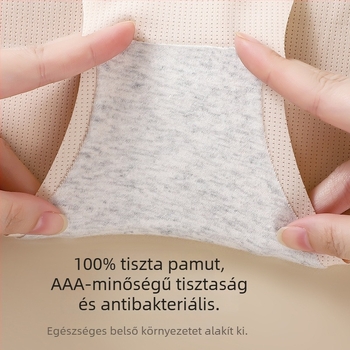 Női alsónemű középmagas derekú, légáteresztő nylonból, belső pamut bélés, hátemelés, egyszínű
