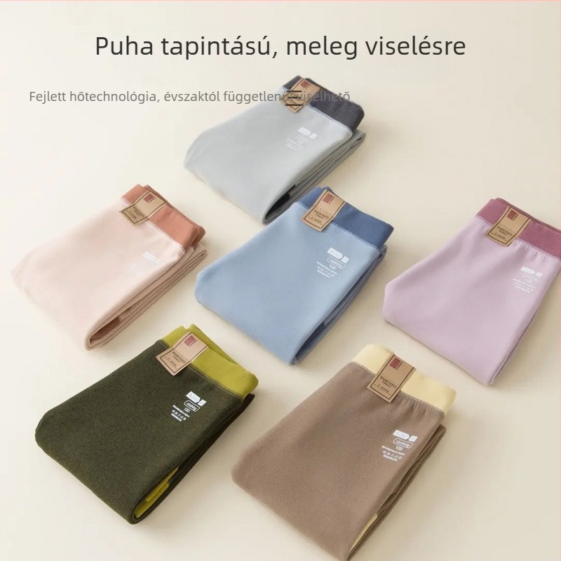 Gyermekek téli termo leggings, uniszex, középmagas derék, 95% poliészter, kétoldalas plüssflíz