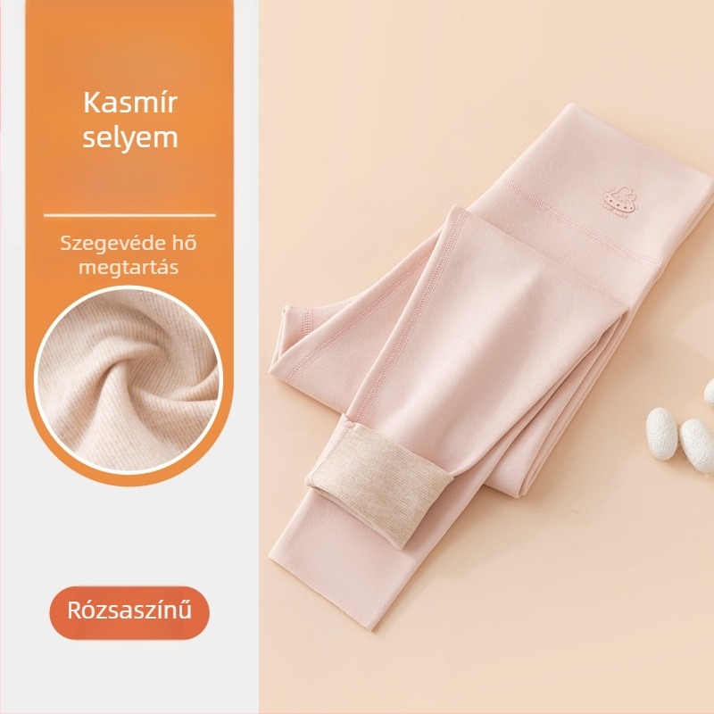 Gyermekek melegítő nadrágjai őszre-télre, magas derekú, belső gyapjú-selyem bélés, fleece belső, elasztikus derék, 3-8 éveseknek