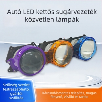 Autó fényszóró LED 55W, 12V, IP67, közvetlen lencse, lézer LED kettős fókuszú lencse