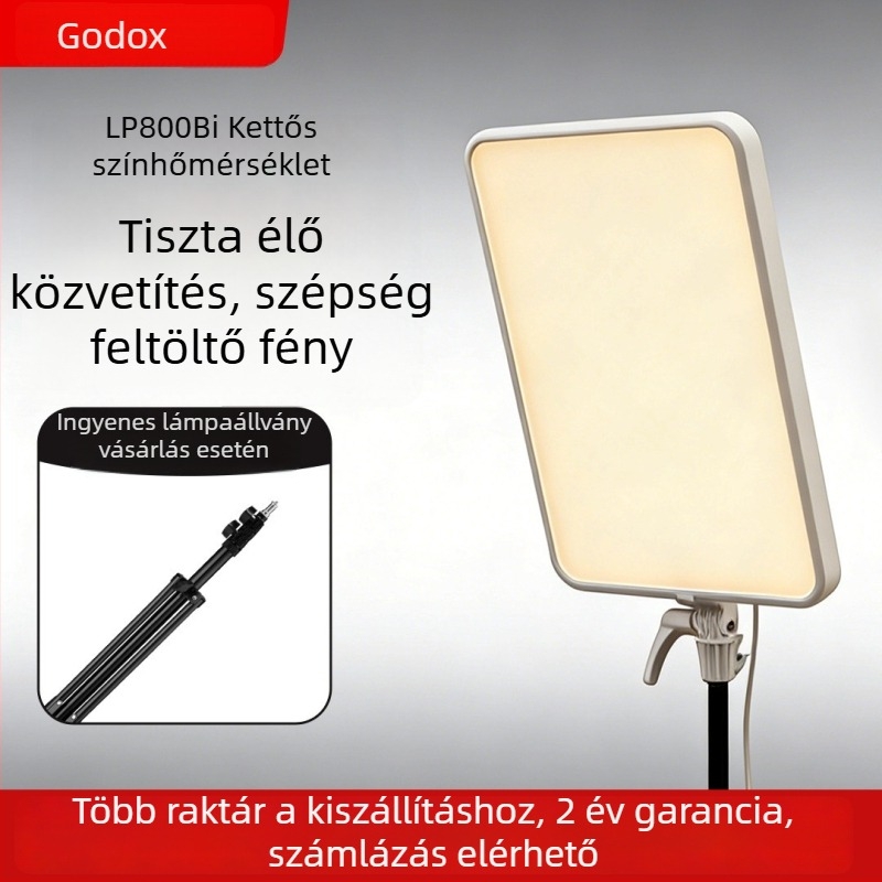 LP800Bi síkpaneles világítás fényképezéshez, élő közvetítéshez és szépség videókhoz, kettős színhőmérséklet, hordozható
