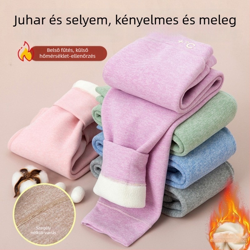 Gyerekeknek készült fleeces béléssel melegítő leggings, magas derekú, uniszex, 3–8 éves