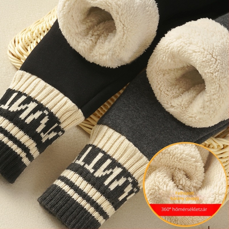 Lányoknak készült fleeces bélelt leggings, koreai stílus, középmagas derekú, 95% pamut, őszi-téli szezon, 3–8 éveseknek
