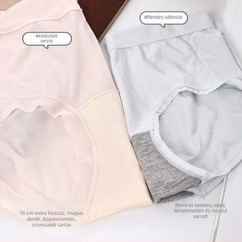 Női fehérnemű, magas derekú, Ice Silk anyag, ágyéki belső réteg mulberry selyemből, antibakteriális